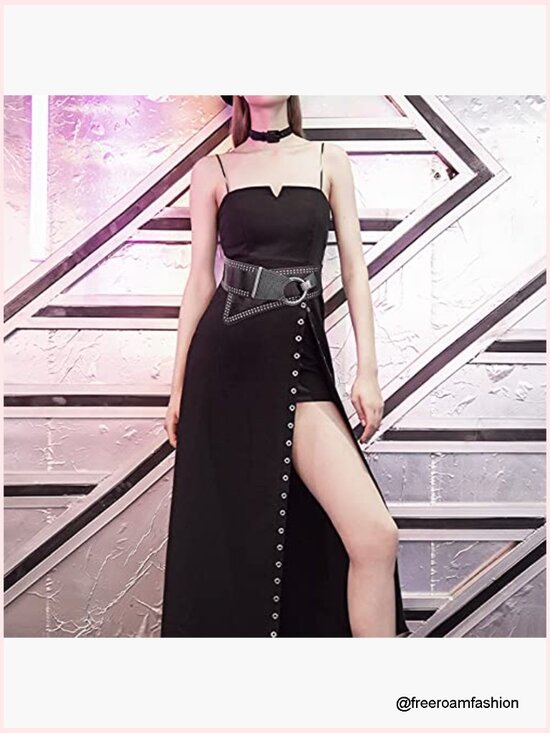 Elastic Wide Punk Chunky Waistband Studded Belt for Dresses main image 5